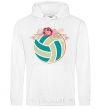 Men`s hoodie A volleyball with roses White фото