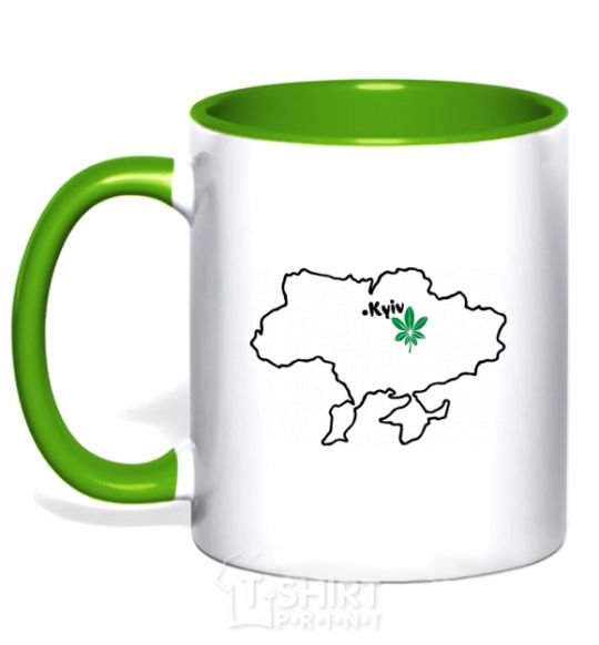 Чашка с цветной ручкой Киянин Зеленый фото