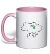 Mug with a colored handle Kiev resident light-pink фото
