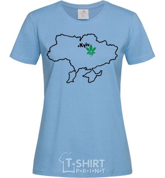 Women's T-shirt Kiev resident sky-blue фото