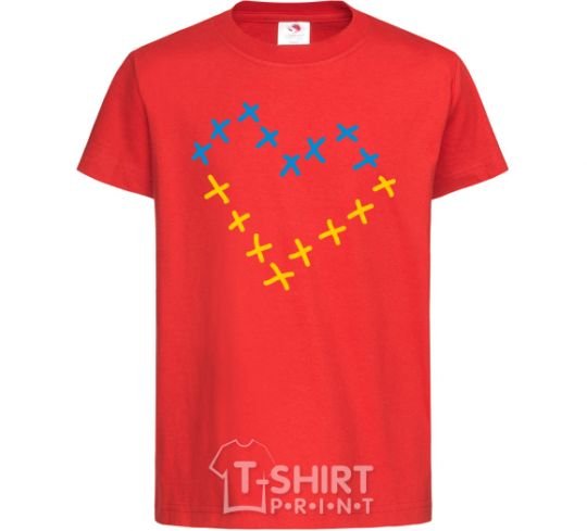 Детская футболка Серце з хрестиків Красный фото