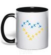 Mug with a colored handle Heart of crosses black фото