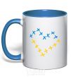 Mug with a colored handle Heart of crosses royal-blue фото