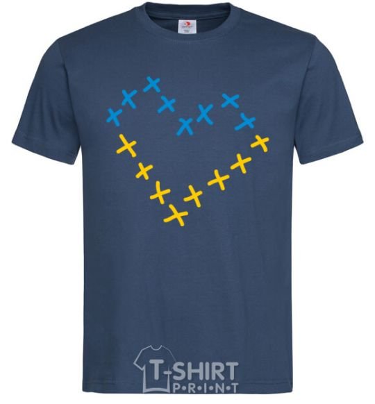 Men's T-Shirt Heart of crosses navy-blue фото