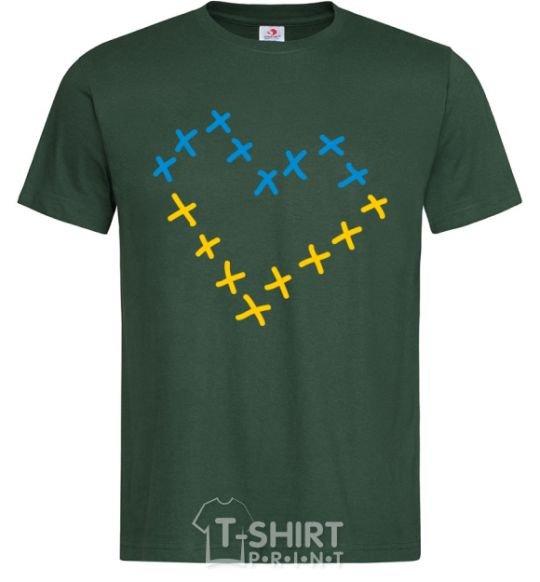 Мужская футболка Серце з хрестиків Темно-зеленый фото
