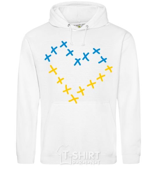 Men`s hoodie Heart of crosses White фото