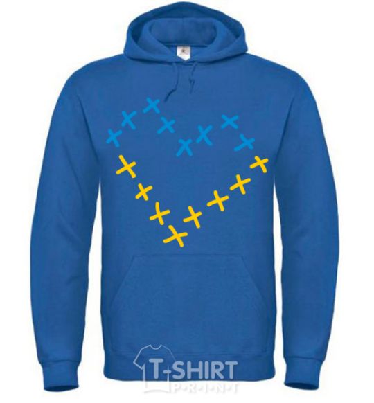 Men`s hoodie Heart of crosses royal фото