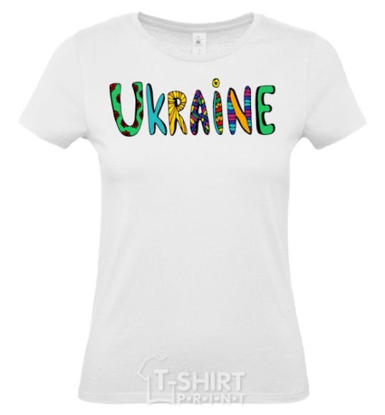 Women's T-shirt Ukraine text White фото