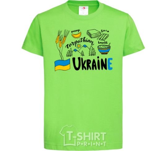 Kids T-shirt Ukraine symbols orchid-green фото