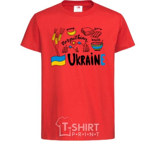 Kids T-shirt Ukraine symbols red фото