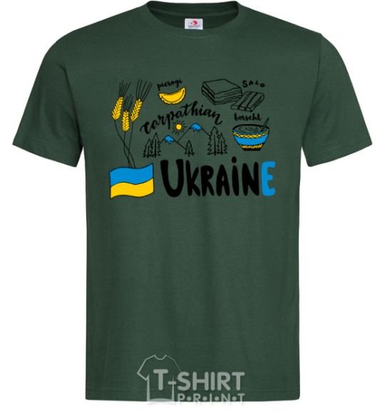 Men's T-Shirt Ukraine symbols bottle-green фото