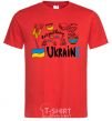 Men's T-Shirt Ukraine symbols red фото