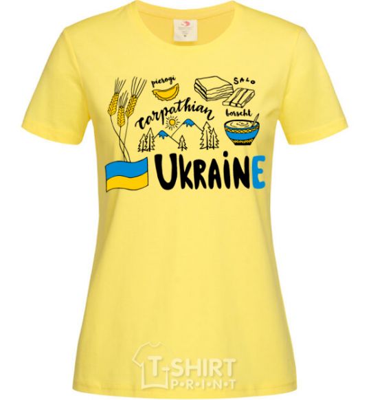 Women's T-shirt Ukraine symbols cornsilk фото