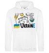 Men`s hoodie Ukraine symbols White фото