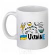 Ceramic mug Ukraine symbols White фото