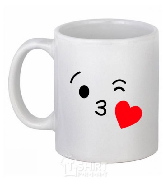 Ceramic mug A kiss White фото