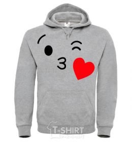 Men`s hoodie A kiss sport-grey фото