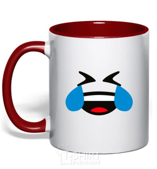 Mug with a colored handle Funny to tears red фото