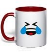 Mug with a colored handle Funny to tears red фото