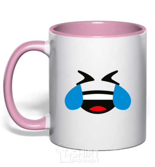 Mug with a colored handle Funny to tears light-pink фото