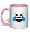 Mug with a colored handle Funny to tears light-pink фото