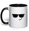 Mug with a colored handle Cool black фото