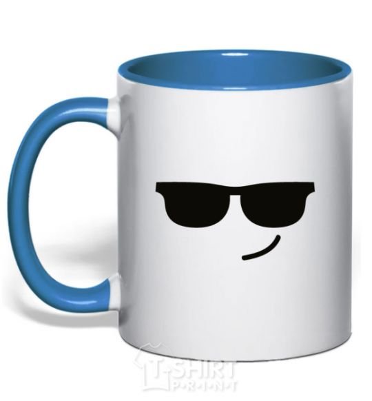 Mug with a colored handle Cool royal-blue фото