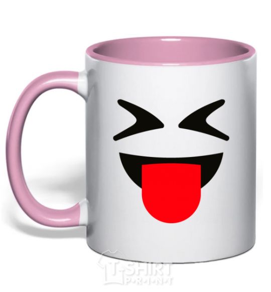 Чашка с цветной ручкой Озорной Нежно розовый фото