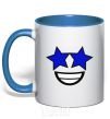 Mug with a colored handle Stellar hour royal-blue фото