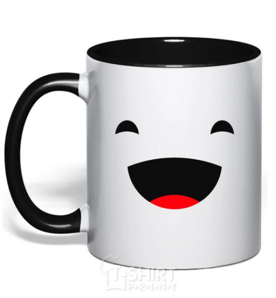 Mug with a colored handle Fun black фото