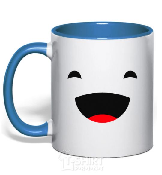 Mug with a colored handle Fun royal-blue фото