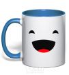 Mug with a colored handle Fun royal-blue фото