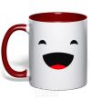 Mug with a colored handle Fun red фото