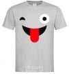 Men's T-Shirt A wink with the tongue grey фото
