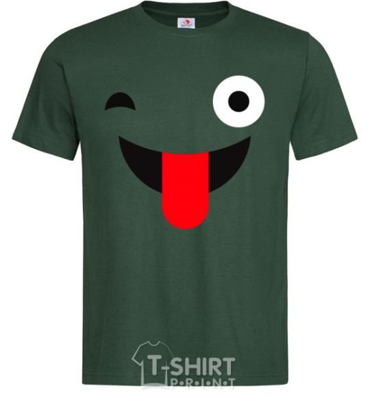 Men's T-Shirt A wink with the tongue bottle-green фото