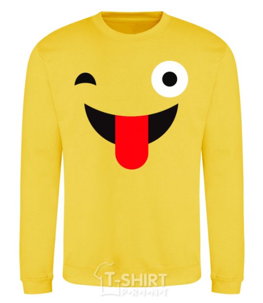 Sweatshirt A wink with the tongue yellow фото