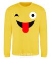 Sweatshirt A wink with the tongue yellow фото