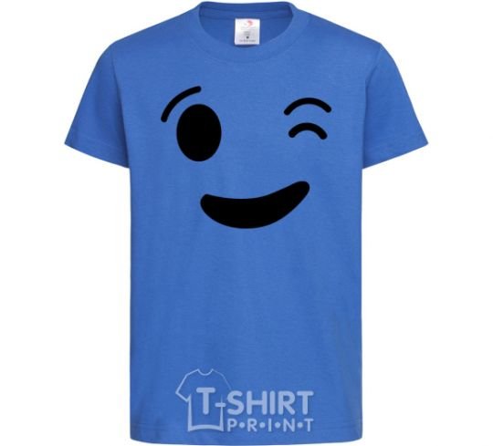 Детская футболка Подмигивание Ярко-синий фото