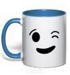 Mug with a colored handle Wink royal-blue фото