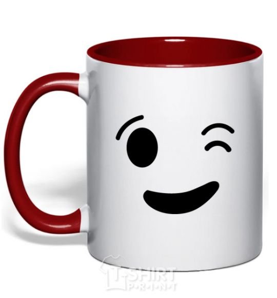 Mug with a colored handle Wink red фото