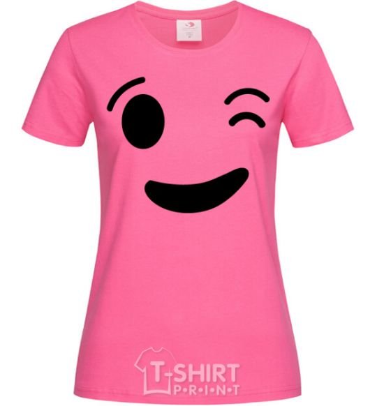 Женская футболка Подмигивание Ярко-розовый фото
