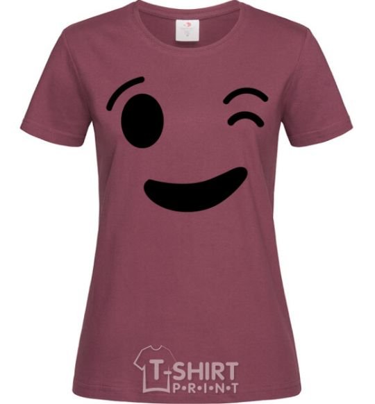 Женская футболка Подмигивание Бордовый фото