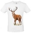 Men's T-Shirt Reindeer drawing White фото