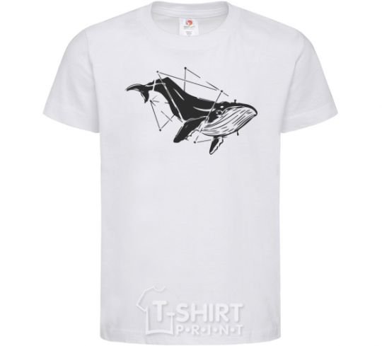 Kids T-shirt A whale in curves White фото