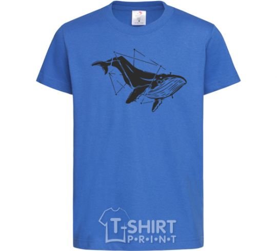 Kids T-shirt A whale in curves royal-blue фото