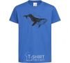 Kids T-shirt A whale in curves royal-blue фото