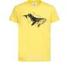 Kids T-shirt A whale in curves cornsilk фото