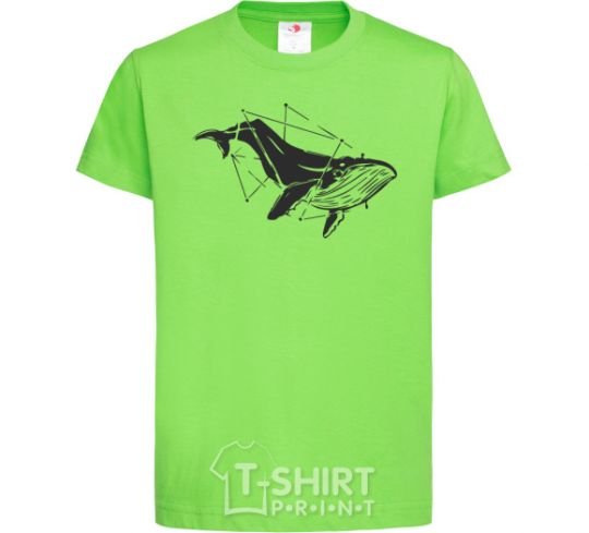 Kids T-shirt A whale in curves orchid-green фото