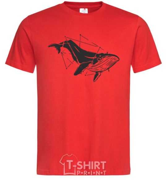 Men's T-Shirt A whale in curves red фото