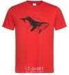 Men's T-Shirt A whale in curves red фото